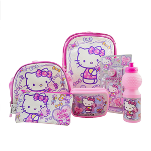 ست 12 در 1 کوله پشتی 40 سانتی هلو کیتی مدل Rainbow Max - Backpack - Promotion Items 12 in 1 - Hello Kitty